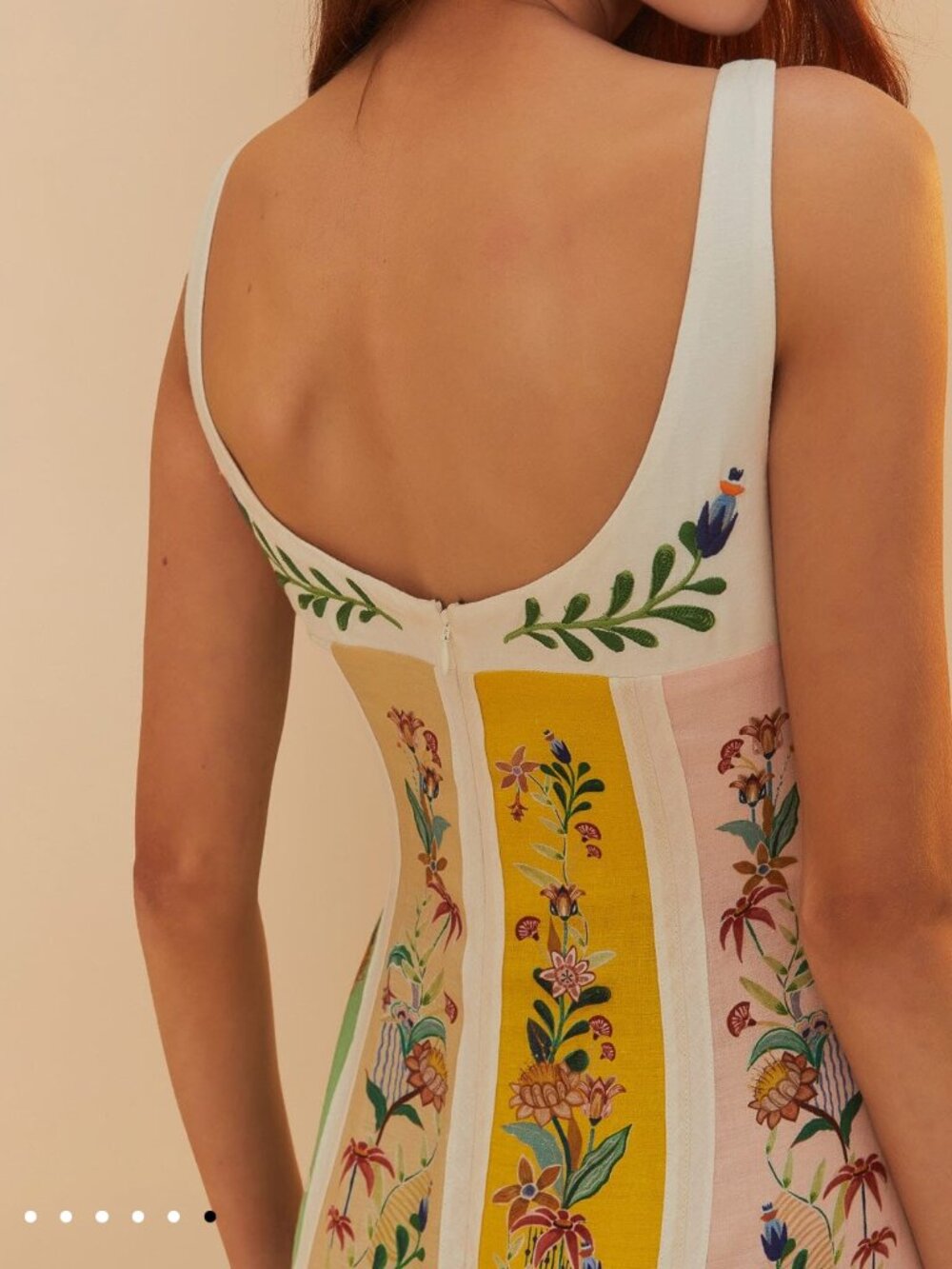 Farm Rio Delicate Floral Stripes Maxi Dress - Picture 4 of 14